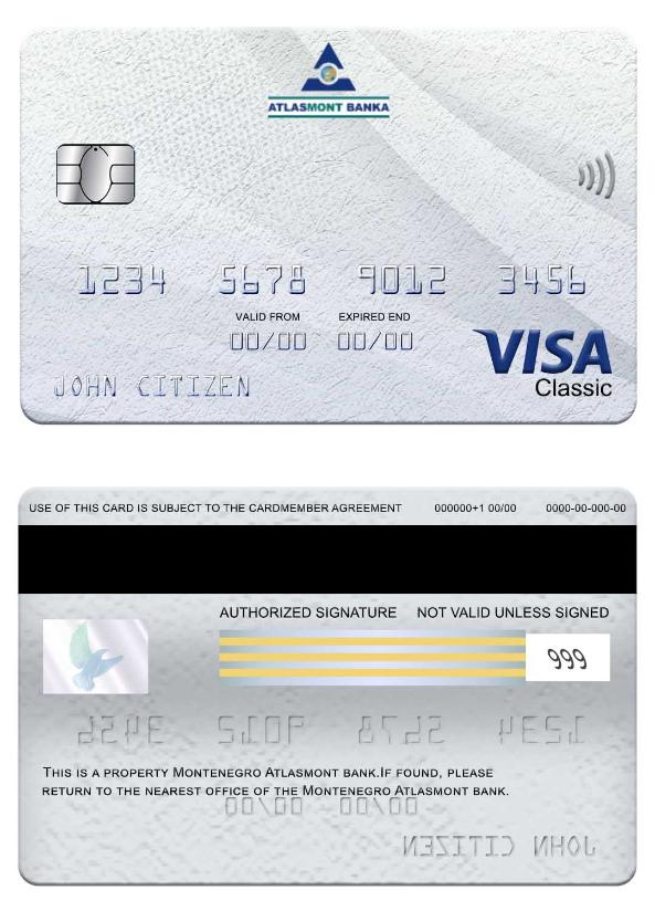 Montenegro Atlasmont Bank visa classic card